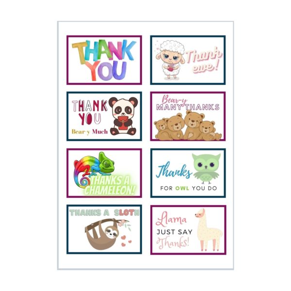 Full Sheet of Animal Puns gift label Tags compatible to Avery templates
