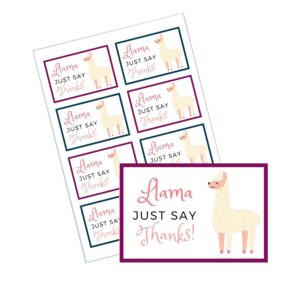 Llama Just say Thanks - thank you gift label tags with animal puns compatible with Avery templates.