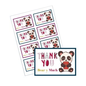 Thank You Bear-y Much-Animal Puns gift label Tags compatible to Avery templates