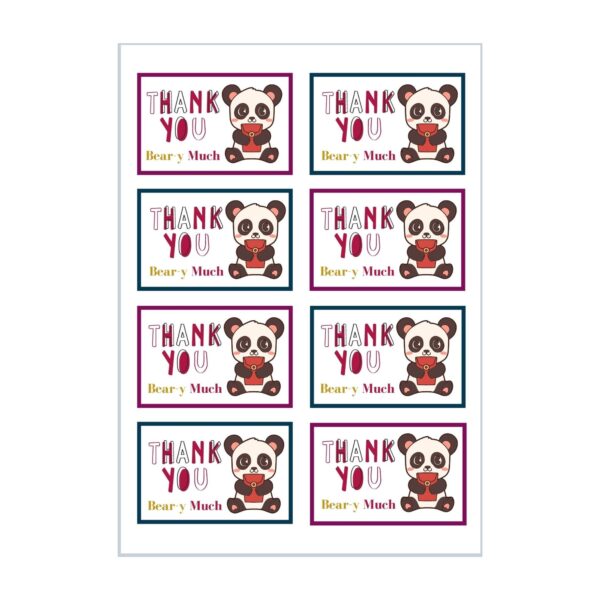 Thank you bear-y much animal puns gift label tags compatible to Avery templates.