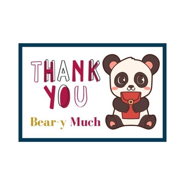 thank you bear-y much animal puns gift label tags compatible to Avery templates.