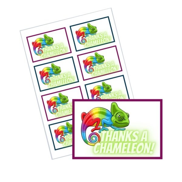 Thanks A Chameleon - Thank you animal puns gift label tags compatible to Avery templates.