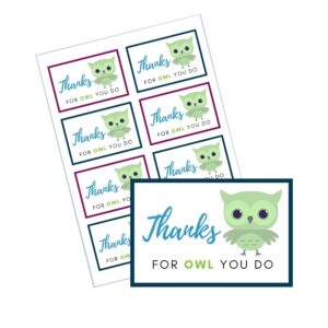 Thanks for Owl You Do Animal Puns Gift Label Tags Compatible to Avery templates.