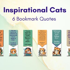 inspirational cats-quotes bookmarks mock for a para pro