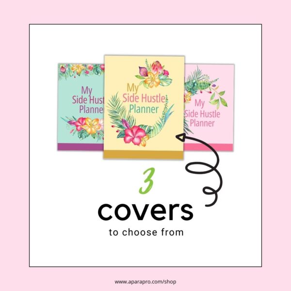 3 side covers to choose from My Side Hustle Planner