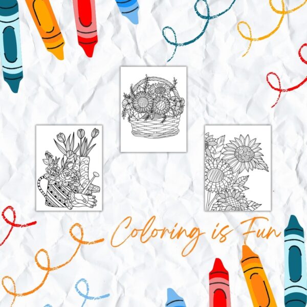 mock ups of Springtime Calm coloring pages